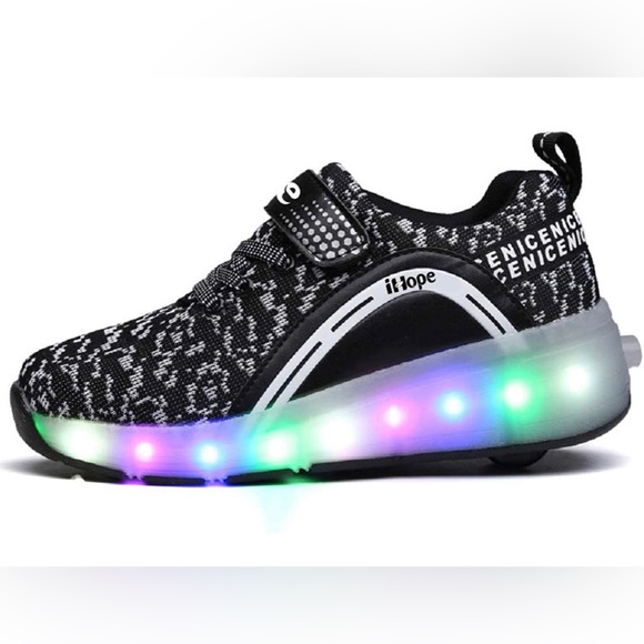 SDSPEED Kids Roller Skate Shoes with Single Wheel Shoes Sport Sneaker LED - Picture 2 of 6